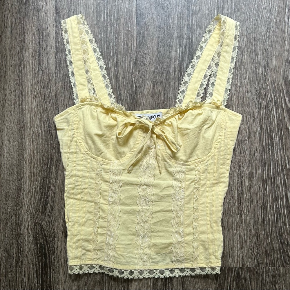 Yellow Lace Bustier Top - Picture 4 of 11